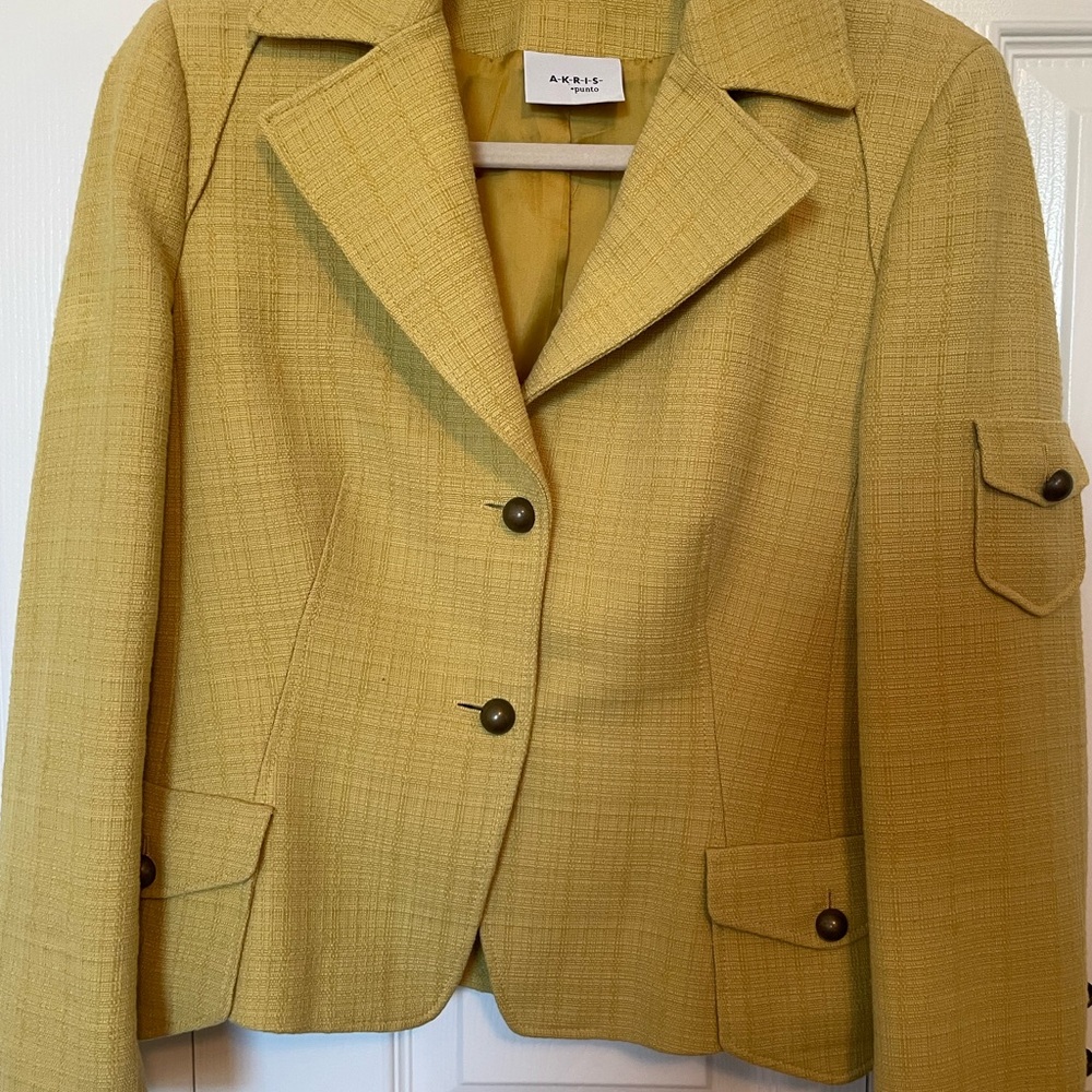 Akris Punto Yellow Textured Blazer